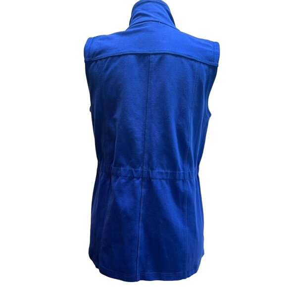 T By Talbots Small Vest Women's Blue Sleeveless Full-Zip - Picture 2 of 8